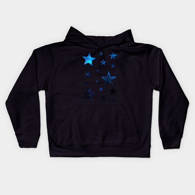 Blue Ombre Galaxy Stars Kids Hoodie by Felicity-K